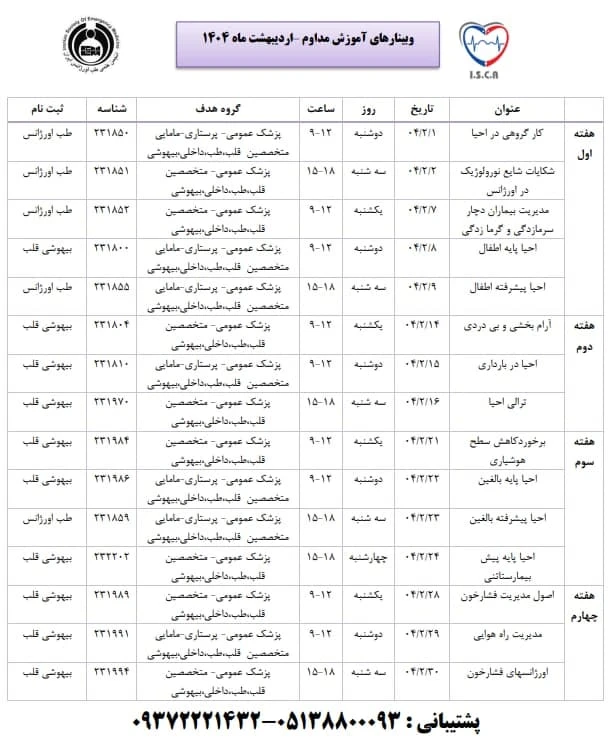 وبینارهای آموزش مداوم