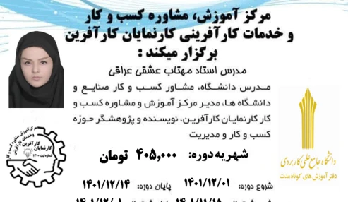 دوره تدوین طرح کسب و کار جلسه اول مرکز کارنمایان کارآفرین